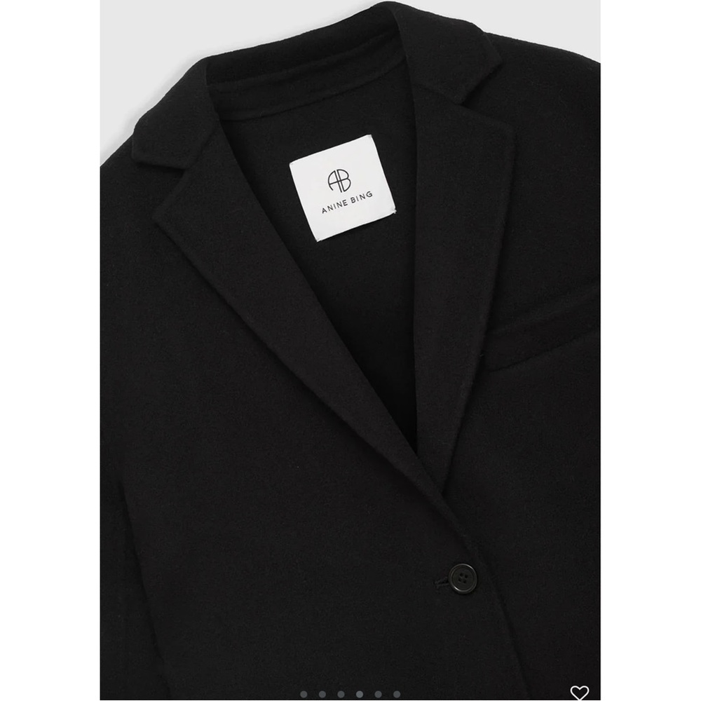 Anine Bing Quinn Blazer | Black Cashmere Blend | Heavyweight (XL) - Picture 4 of 14
